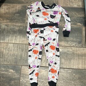 Little Sleepies Gray Halloween Pajama Set with Orange & Purple Accents